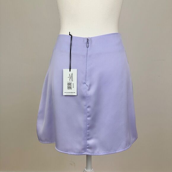WeWoreWhat Mini Slip Skirt Satin Charmeuse Purple Minimalist Y2K Revolve M NWT - Picture 6 of 9
